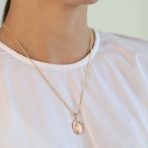 Our Lady Of Guadalupe Virgin Mary Oval Medallion Pendant Necklace Gold Plated - Image 3