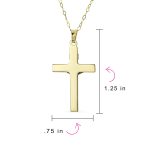 14K Yellow Gold Religious Jesus Inri Crucifix Cross Pendant Necklace - Image 4