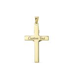 14K Yellow Gold Religious Jesus Inri Crucifix Cross Pendant Necklace - Image 5