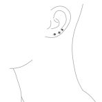 Retro Flower Ear Cuff Cartilage Three Roses Sterling Silver - Image 3