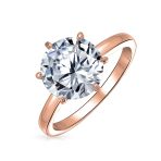 Classic 1.5CT Cubic Zirconia 6 Prong CZ Solitaire Engagement Ring Sterling Silver - Image 3