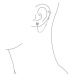 Pave CZ Heart Shape Ear Cuff Cartilage & Stud Earring Gold Plated .925 Sterling Silver - Image 3