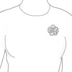 Large Fashion Statement Rose Flower Brooch Pin with Sparkling Crystals Silver Tone - Image 5