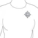 Statement Fashion Crystal Leaf Flower White Faux Pearl Brooch Pin Silver Plated - Image 4
