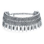 Native American Style Statement Feather Choker Necklace Bohemian Boho Western Jewelry