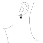 Cubic Zirconia Pave CZ Halo Pear Shaped Teardrop Dangle Statement Earrings - Image 11