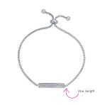 Elegant Cubic Zirconia Pave CZ Bar Bolo Bracelet Adjustable Sliding Clasp Bracelet - Image 3