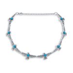 Southwestern Eagle Bird Necklace Choker with Turquoise Accents Adjustable Fashion Statement Jewelry