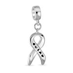 Patriotic USA Flag Ribbon Dangle Charm Bead Enamel Silver for European Bracelet - Image 2