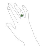 Boho Bali Silver Ring Green Jade Cabochon Filigree Design - Image 8