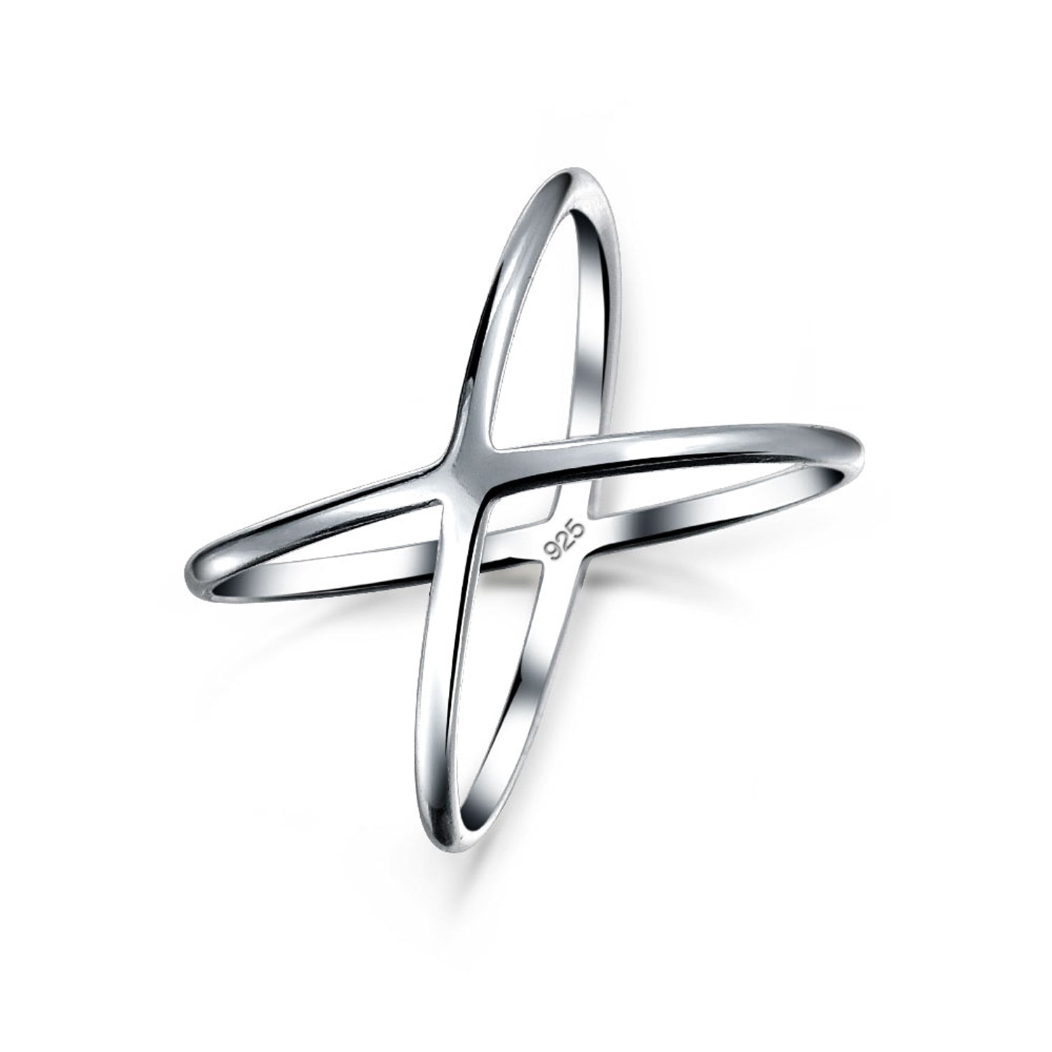 ring-925-x-silver-atomic_pfs-11-378-1 Delicate Thin Open Geometric Atomic X Criss Cross Ring .925 Silver Sterling - Image 1