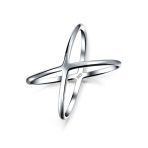 Delicate Thin Open Geometric Atomic X Criss Cross Ring .925 Silver Sterling - Image 6