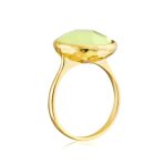 Multifaceted Seafoam Green or Pink Quartz Silver Ring 14K Gold Plated Silver - Image 2