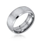 Religious Ichthys Jesus Fish Titanium Wedding Band Cross Ring Matte Silver - Image 3