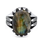 Animal Claw Large Oval Black Onyx Signet Ring Oxidized Silver Handmade In Turkey - Image 8