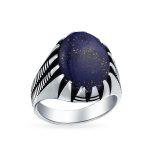 Animal Claw Large Oval Black Onyx Signet Ring Oxidized Silver Handmade In Turkey - Image 4
