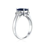 Classic 2CT Emerald Cut Three Stone Past Present Future Engagement Ring .925 Sterling Silver - Image 4