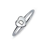 Tiny Blank Heart Shape for Initial Monogram Signet Ring .925 Sterling Silver - Image 4