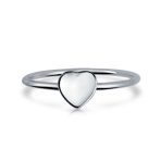 Tiny Blank Heart Shape for Initial Monogram Signet Ring .925 Sterling Silver - Image 17