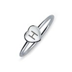 Tiny Blank Heart Shape for Initial Monogram Signet Ring .925 Sterling Silver - Image 7