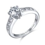 Classic 4CT CZ Round 6-Prong Solitaire Engagement Ring .925 Sterling Silver Cubic Zirconia Pave Band - Image 3