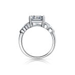 Love Knot Emerald Cut Engagement Ring 3CTW CZ Infinity Band .925 Sterling Silver - Image 3