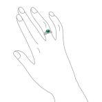 Art Deco Style 3CT Fashion Solitaire Emerald Green Cubic Zirconia Cocktail Statement Ring CZ Band - Image 3