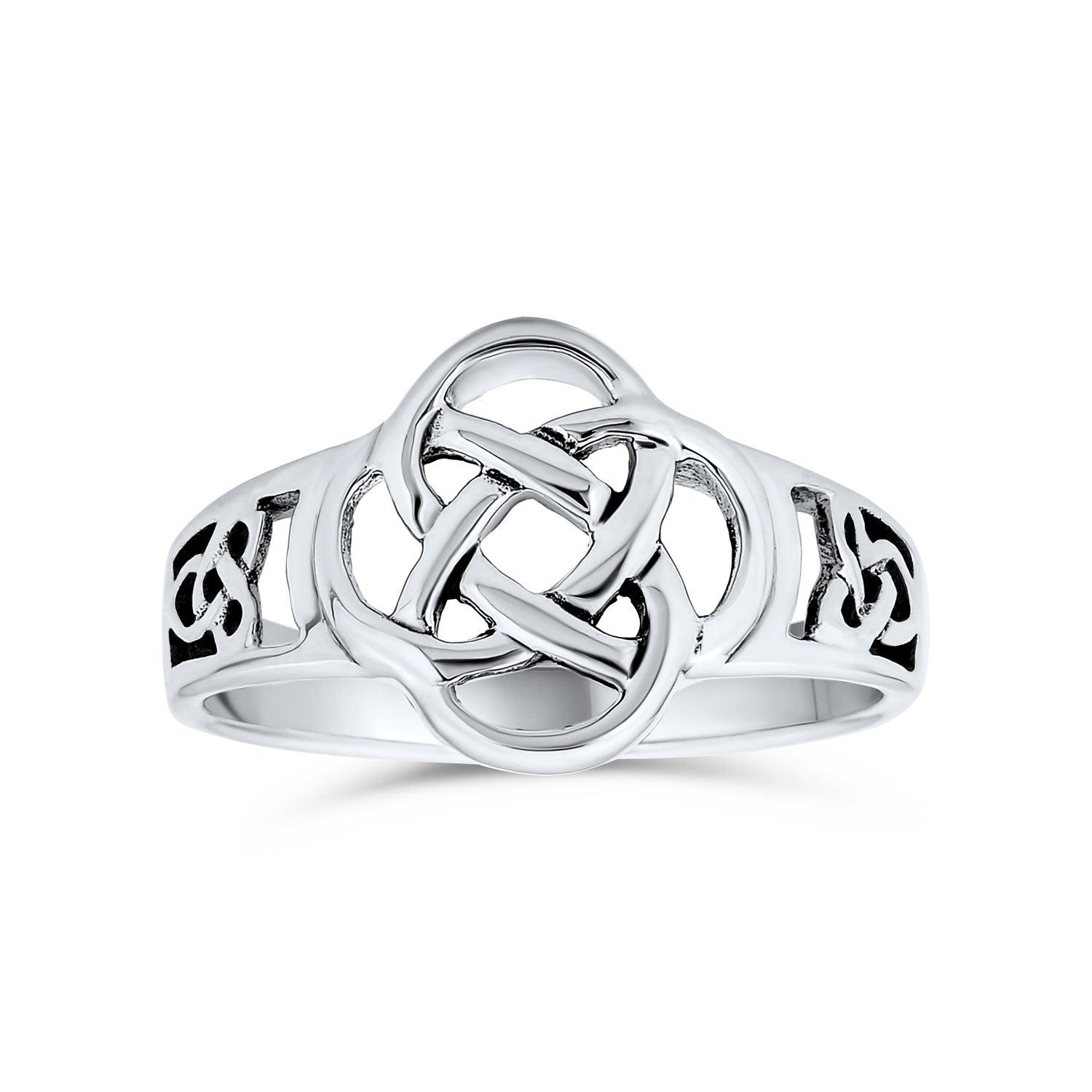 ring-silver-knot-celtic_ps-sm230_1 Best Friends BFF Love Knot Celtic Infinity Band Silver Ring - Image 1