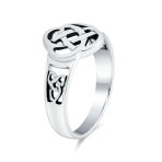 Best Friends BFF Love Knot Celtic Infinity Band Silver Ring - Image 2