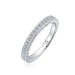 Pave CZ Cocktail Statement Ring Sterling Silver