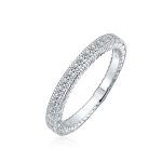 Pave CZ Cocktail Statement Ring Sterling Silver