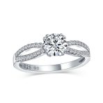 1CT Round Brilliant Cut CZ Engagement Ring Infinity Band