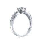 1CT Round Brilliant Cut CZ Engagement Ring Infinity Band - Image 2
