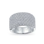 Micro Pave CZ Cubic Zirconia Wide 1/2 Eternity Band Ring Rose Gold Vermeil .925 Sterling Silver