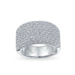 Micro Pave CZ Cubic Zirconia Wide 1/2 Eternity Band Ring Rose Gold Vermeil .925 Sterling Silver