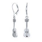 Musician Acoustic Music Lover Guitar Dangle Earrings Sterling Silver
