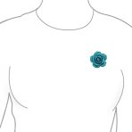 Set of Three Romantic Fashion Statement Floral Blooming 3D Carved Large Rose Flower Brooch Pin - Image 7