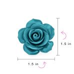 Set of Three Romantic Fashion Statement Floral Blooming 3D Carved Large Rose Flower Brooch Pin - Image 9