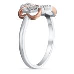 Romantic CZ Pave Cubic Zirconia Intertwined Infinity Forever Heart Promise Ring Rose Gold Sterling Silver - Image 2