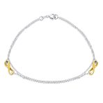 Double Chain Infinity Love Knot Anklet Ankle Bracelet Silver - Image 2