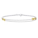Double Chain Infinity Love Knot Anklet Ankle Bracelet Silver