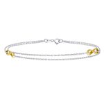 Double Chain Infinity Love Knot Anklet Ankle Bracelet Silver