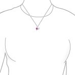 Romantic Double Infinity Heart Pendant Necklace Ruby Red Crystal Sterling Silver - Image 3