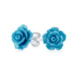Romantic 3D Carved Flower Pink Peach Rose Stud Earrings Lightweight 10MM - Image 13