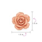 Set of Three Romantic Fashion Statement Floral Blooming 3D Carved Large Rose Flower Brooch Pin - Image 8