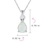 Romantic Opulence Bridal Necklace 3CTW Opal Teardrop Sterling Silver Pendant - Image 4