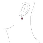 Romantic Love Pink Red Cubic Zirconia CZ Dangling Drop Heart Earrings Sterling Silver - Image 5