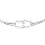 Interlocking Open Hearts Double Strand Chain Anklet Ankle Bracelet Sterling Silver Adjustable 9 To 10 Inch - Image 5