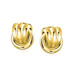 Set of 2 Rope Love Knot Clip On Earrings Silver Gold & Silver Non-Pierced Ears - Image 2