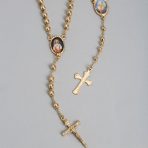 Religious Prayer Rosario Virgin Mother Mary Rosary Beads Necklace Gold Plated - Image 4